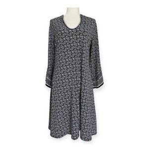 Max Studio Jersey Blue Floral Bell Sleeve Mini Dress